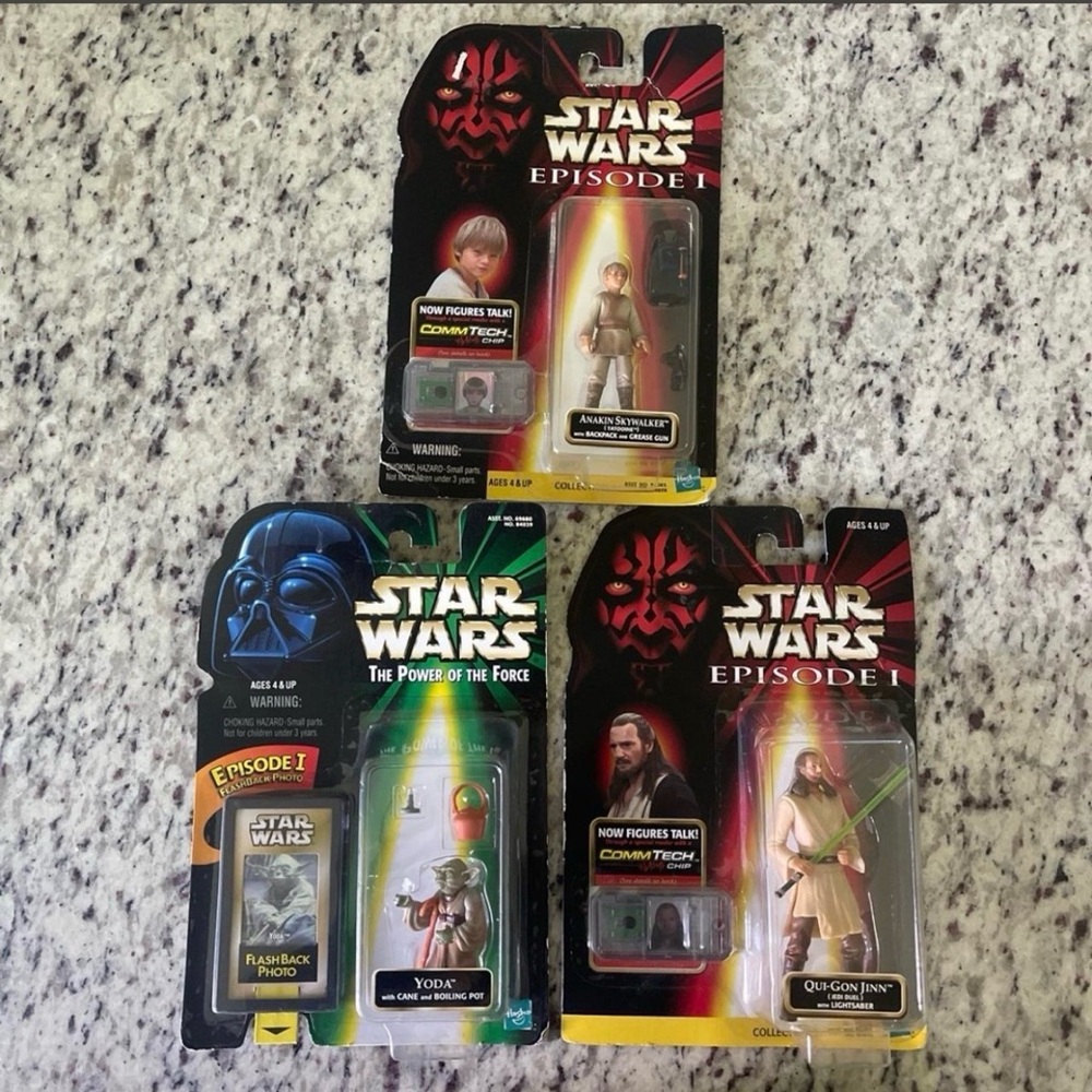 Hasbro Star Wars Action Figures - Red, Green, Black
